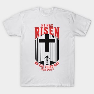 He Has Risen Matthew 28:6 Bible Verse for Easter V2 T-Shirt